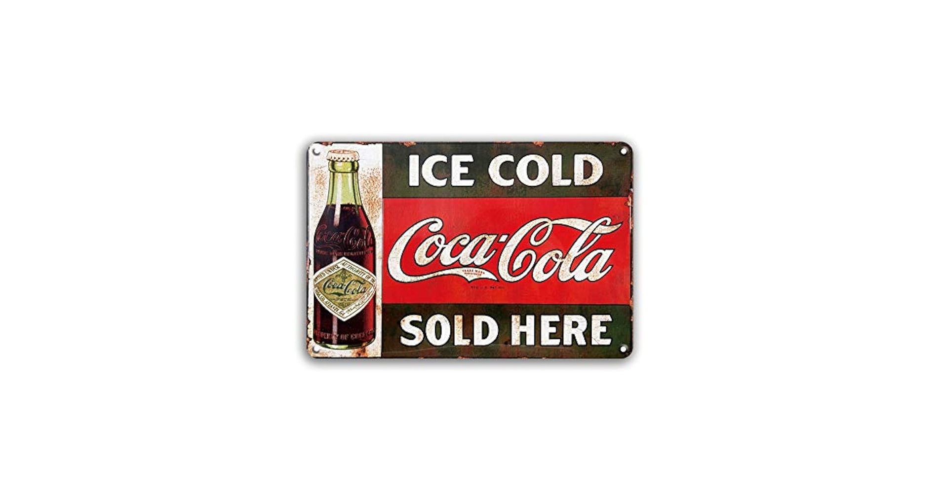 Coca-Cola アイスコールドサイン Amazon.com: Coca-Cola Ice Cold Arrow Embossed Metal Sign